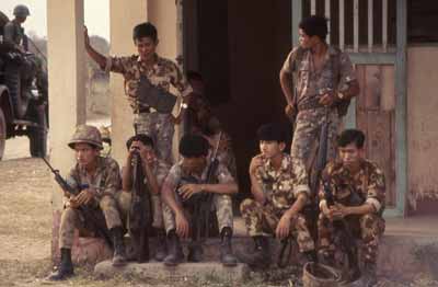 arvn soldiers wait to leave